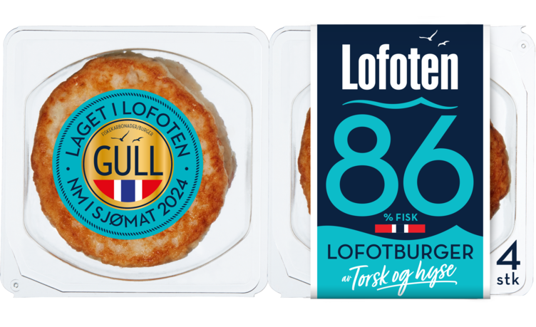 Lofoten 86% Burger Torsk & Hyse med NM Gull i Sjømat 2024