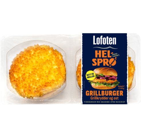 NYHET! Lofoten Helsprø Grillburger - Grillkrydder og ost